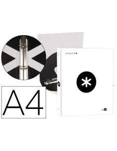 CI | Carpeta liderpapel antartik a4 forrada 4 anillas 25...