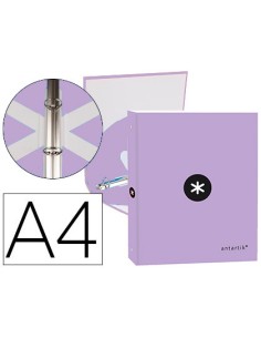 CI | Carpeta liderpapel antartik a4 forrada 4 anillas 25...