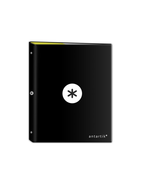CI | Carpeta liderpapel antartik a4 forrada 4 anillas 25 mm redondas color negro