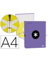 CI | Carpeta liderpapel antartik a4 forrada 4 anillas 25 mm redondas color violeta