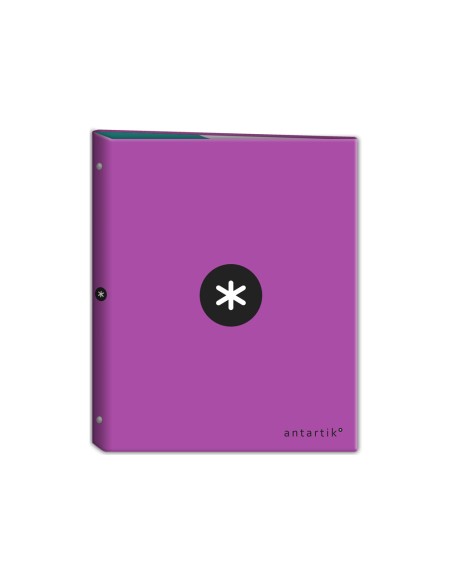 CI | Carpeta liderpapel antartik a4 forrada 4 anillas 25 mm redondas color violeta