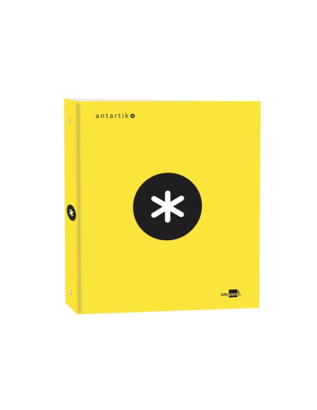 CI | Carpeta liderpapel antartik a4 forrada 4 anillas 25 mm redondas color amarillo
