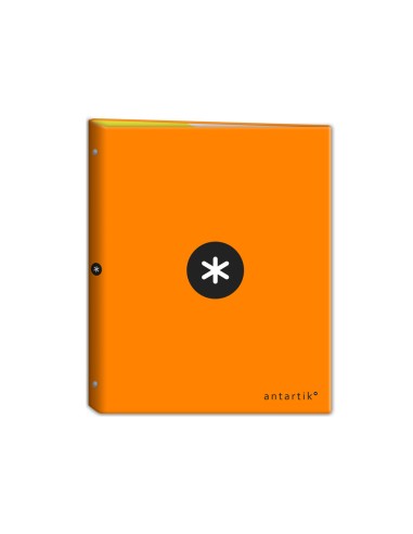CI | Carpeta liderpapel antartik a4 forrada 4 anillas 25 mm redondas color naranja