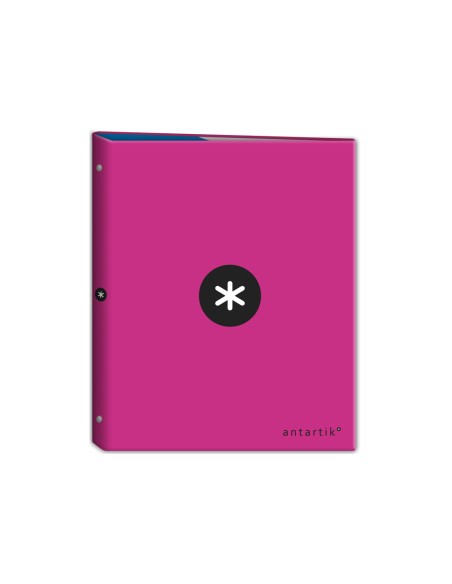 CI | Carpeta liderpapel antartik a4 forrada 4 anillas 25 mm redondas color rosa