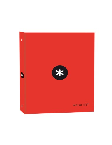 CI | Carpeta 4 anillas 40 mm mixtas liderpapel antartik a4 forrada color rojo