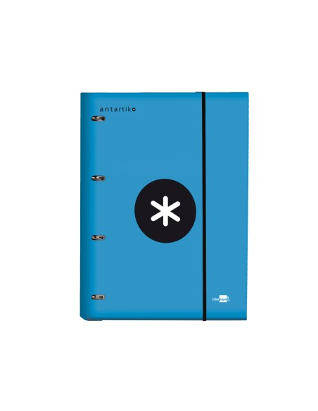 CI | Carpeta con recambio liderpapel antartik a4 cuadro 5 mm forrada 4 anillas 25mm color azul