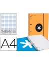 CI | Carpeta con recambio liderpapel antartik a4 cuadro 5 mm forrada 4 anillas 25mm color naranja