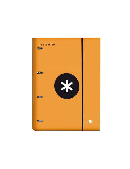 CI | Carpeta con recambio liderpapel antartik a4 cuadro 5 mm forrada 4 anillas 25mm color naranja