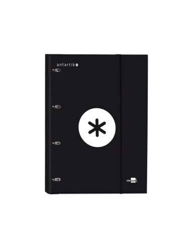CI | Carpeta con recambio liderpapel antartik a4 cuadro 5 mm forrada 4 anillas 25mm color negro