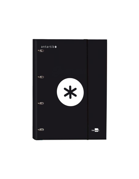 CI | Carpeta con recambio liderpapel antartik a4 cuadro 5 mm forrada 4 anillas 25mm color negro