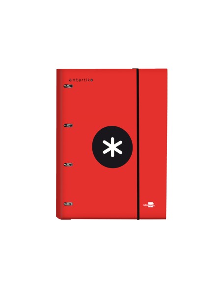 CI | Carpeta con recambio liderpapel antartik a4 cuadro 5 mm forrada 4 anillas 25mm color rojo