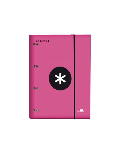 CI | Carpeta con recambio liderpapel antartik a4 cuadro 5 mm forrada 4 anillas 25mm color rosa