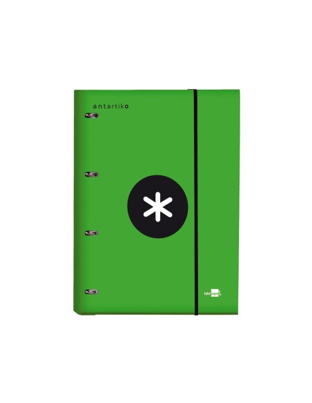 CI | Carpeta con recambio liderpapel antartik a4 cuadro 5 mm forrada 4 anillas 25mm color verde