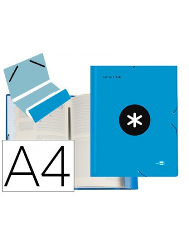 CI | Carpeta liderpapel antartik clasificadora a4 12 departamentos gomas carton forrado color azul