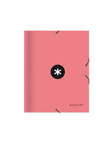 CI | Carpeta liderpapel antartik clasificadora a4 12 departamentos goma carton forrado color coral