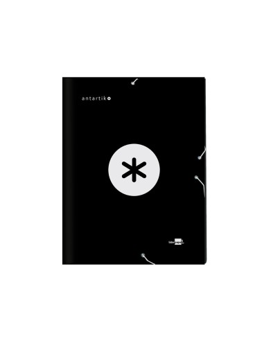 CI | Carpeta liderpapel antartik clasificadora a4 12 departamentos gomas carton forrado color negro
