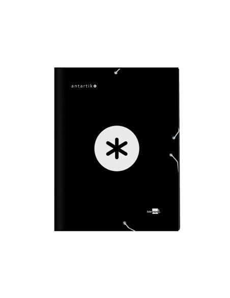 CI | Carpeta liderpapel antartik clasificadora a4 12 departamentos gomas carton forrado color negro
