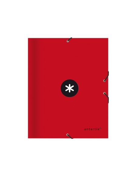 CI | Carpeta liderpapel antartik clasificadora a4 12 departamentos gomas carton forrado color roja