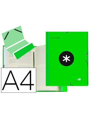 CI | Carpeta liderpapel antartik clasificadora a4 12 departamentos gomas carton forrado color verde