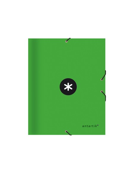 CI | Carpeta liderpapel antartik clasificadora a4 12 departamentos gomas carton forrado color verde