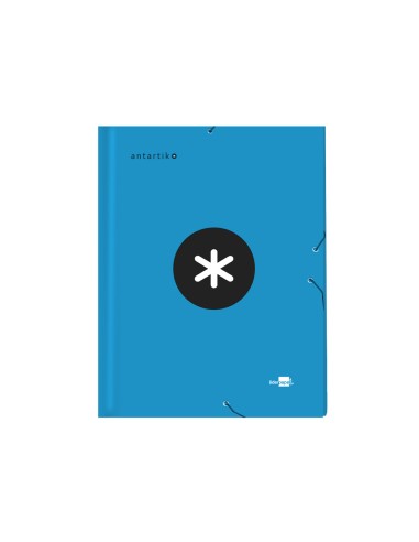 CI | Carpeta liderpapel antartik gomas a4 3 solapas carton forrado color azul