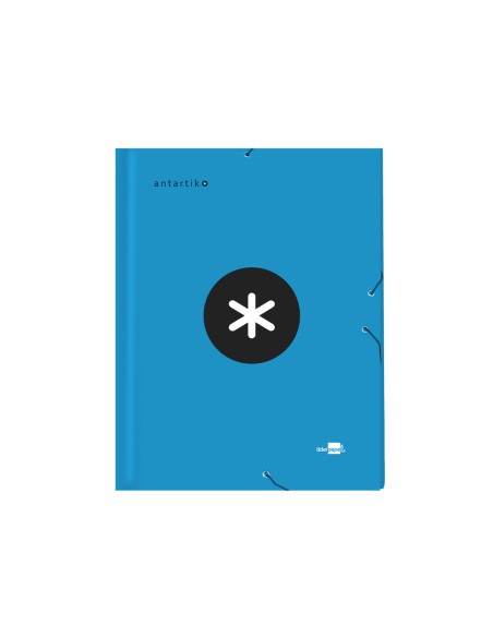 CI | Carpeta liderpapel antartik gomas a4 3 solapas carton forrado color azul