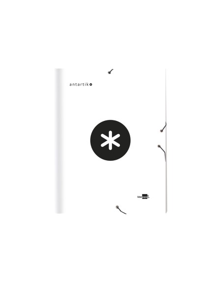 CI | Carpeta liderpapel antartik gomas a4 3 solapas carton forrado color blanco