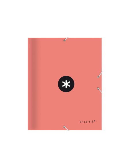 CI | Carpeta liderpapel antartik gomas a4 3 solapas carton forrado color coral