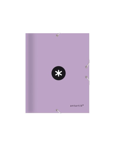 CI | Carpeta liderpapel antartik gomas a4 3 solapas carton forrado color lavanda