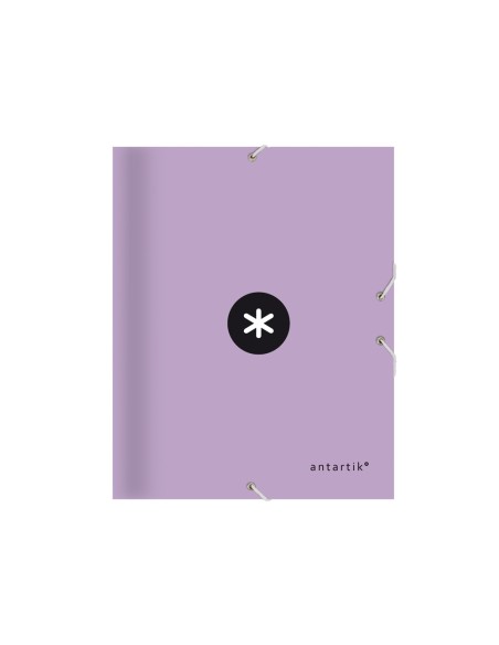 CI | Carpeta liderpapel antartik gomas a4 3 solapas carton forrado color lavanda
