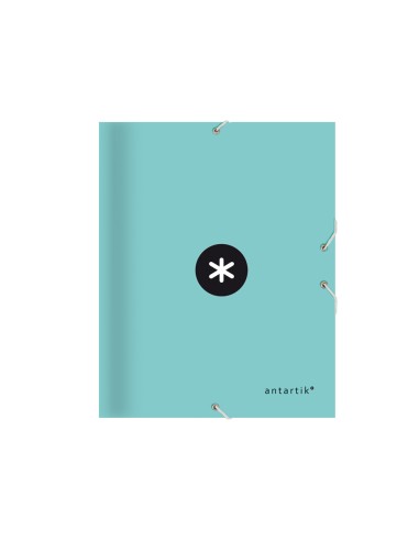 CI | Carpeta liderpapel antartik gomas a4 3 solapas carton forrado color menta
