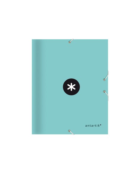 CI | Carpeta liderpapel antartik gomas a4 3 solapas carton forrado color menta