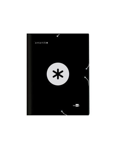 CI | Carpeta liderpapel antartik gomas a4 3 solapas carton forrado color negro