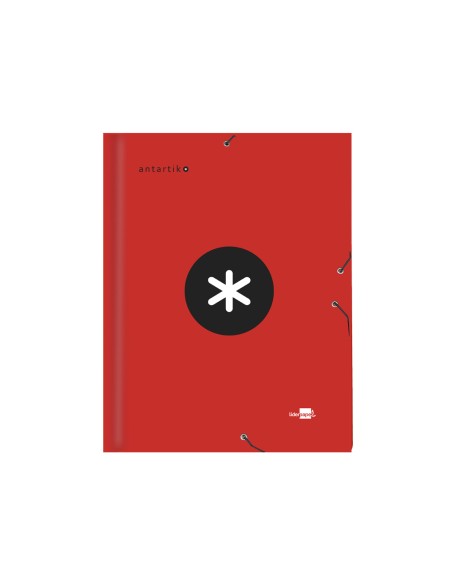 CI | Carpeta liderpapel antartik gomas a4 3 solapas carton forrado color roja