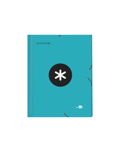 CI | Carpeta liderpapel antartik gomas a4 3 solapas carton forrado color turquesa