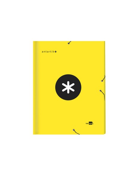 CI | Carpeta liderpapel antartik gomas a4 3 solapas carton forrado color amarilla