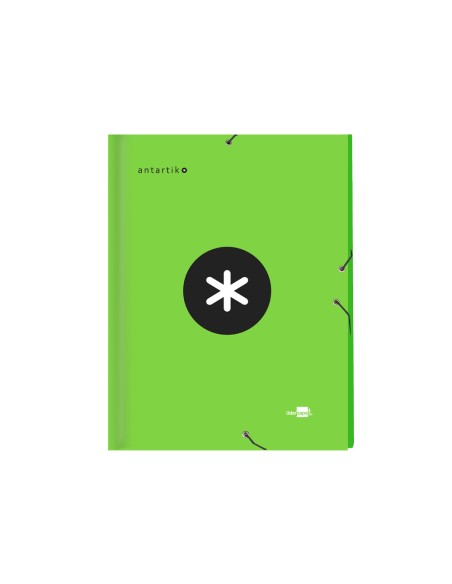 CI | Carpeta liderpapel antartik gomas a4 3 solapas carton forrado color verde