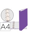 CI | Carpeta de 4 anillas 30mm redondas exacompta din a4 carton forrado morado