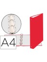 CI | Carpeta de 4 anillas 30mm redondas exacompta din a4 carton forrado rojo