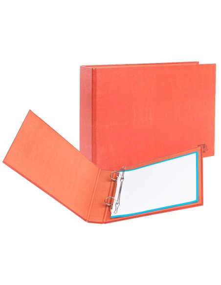 CI | Carpeta de 2 anillas 25mm mixtas liderpapel folio apaisado carton cuero forrado