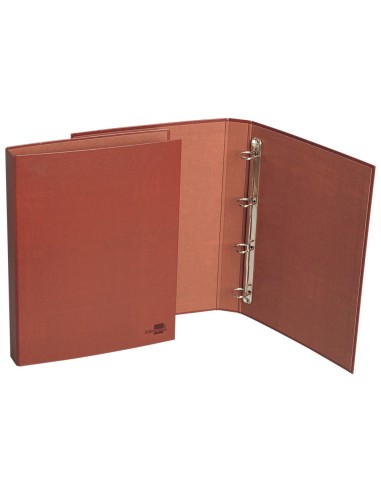 CI | Carpeta de 4 anillas 25mm mixtas liderpapel folio carton cuero forrado compresor plastico