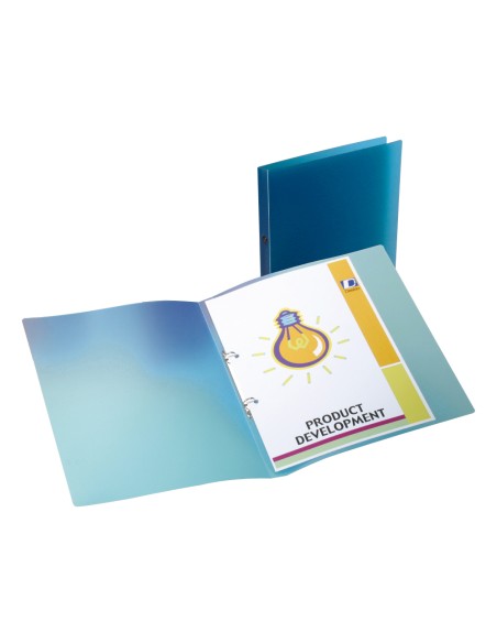 CI | Carpeta liderpapel 2 anillas redondas mini 15 mm 49072 polipropileno din a4 azul translucido