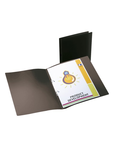 CI | Carpeta liderpapel 2 anillas mixtas mini 15 mm polipropileno din a4 negro opaco