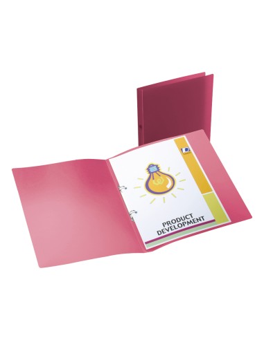 CI | Carpeta liderpapel 2 anillas redondas mini 15 mm 49070 polipropileno din a4 rojo translucido