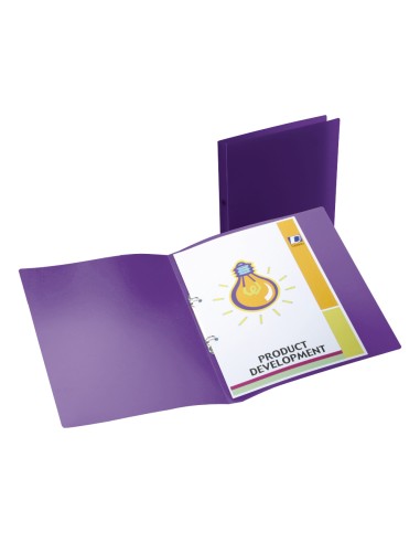 CI | Carpeta liderpapel 2 anillas redondas mini 15 mm 49076 polipropileno din a4 violeta