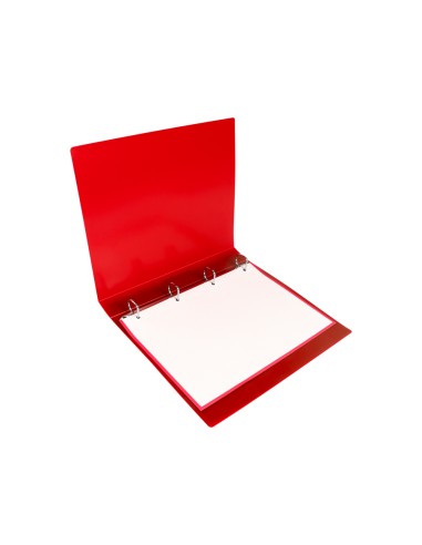 CI | Carpeta liderpapel 4 anillas 25 mm mixtas polipropileno din a4 rojo translucido