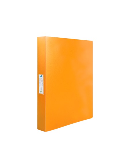 CI | Carpeta liderpapel 4 anillas 25 mm mixtas polipropileno din a4 naranja fluor opaco
