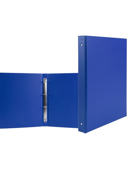 CI | Carpeta liderpapel 4 anillas 25 mm redodas plastico folio color azul marino