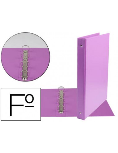 CI | Carpeta liderpapel 4 anillas 25 mm redondas plastico folio color lila