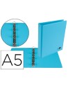 CI | Carpeta de 4 anillas 25 mm redondas liderpapel a5 carton forrado pvc azul
